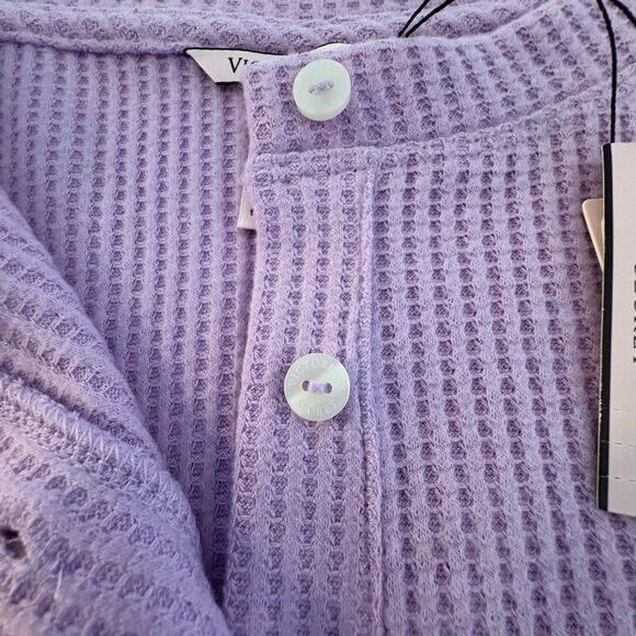 Victoria’s Secret Soft Purple Waffle Henley VS Sleep Top Long Sleeve Size XS NWT - Picture 8 of 8